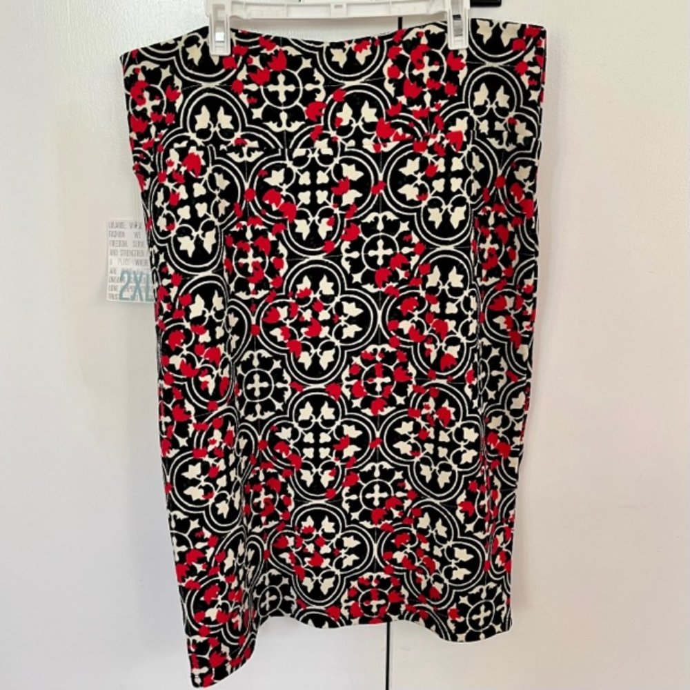LuLaRoe Black, White, and Pink 'Cassie' Pencil Skirt, New